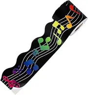 JEWEDECO Scalloped Musical Notes Bulletin Board Borders 33ft Elegant Classroom Decor Easy to Apply Versatile Use
