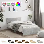 Bed Frame with Headboard and LED Slatted Mattress Base Bedroom Furniture vidaXL