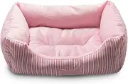 Hollypet TC Fabric Plush Small Dog Cat Bed Self-Warming Pet Bed, Pink