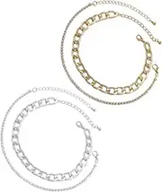 COLLBATH Fashion Women Anklets Metal Anklet Shimmering Diamonds for Beach Outfit