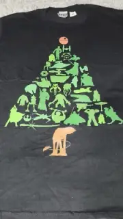Star Wars Holiday Christmas Tree with Death Star Topper T-Shirt Adult Large