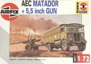 Airfix 1/72 Series 1. British AEC Matador and 5.5 inch Gun Plastic Model (01314)