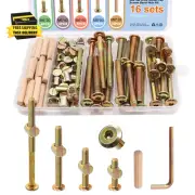 16 Set Crib Screws Hardware Replacement Kit Baby Bed Frame Bolts M6X20/40/60/80M