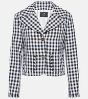 [Etro] Etro Gingham cropped blazer AU 6 black