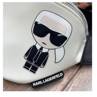 高雄凡賽斯歐洲精品 Karl Lagerfeld 卡爾拉格斐 黑色 白色 小胸包 小腰包 腰包 胸包