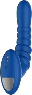 Ribbed Pro Vibrating Anal Massager, Blue