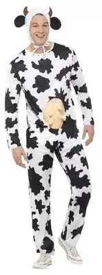 Adult Cow One Piece Suit Costume with Udder (One Size)