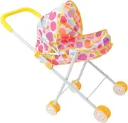 Dolls Pram Toy for Girls Toddler Stroller 1-3 Year Old Dolls Safe Material Compact Design for Pretend Play Birthday Present