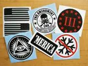 6 Funny Hard Hat Stickers American Flags 2nd Amendment No Snowflake Decals Kit