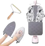 Hanging Steamer Board - Over The Door Steamer Pad & Stand for Steaming Clothes,Foldable Steam Board & Garment Steamer Rack,Multi-Functional Pad with 360° Rotatable Hook(With Ironing Gloves)