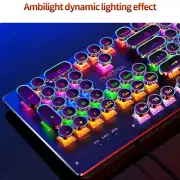 WIRED MECHANICAL RETRO PUNK KEYBOARD BLUE BLACK BROWN SWITCH RGB 104 key BACKLIT