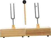 JOINPAYA 1 Set Physical Experiment Tuning Fork with Hammer Durable Acoustic Experiment Tools for Education Music Science for Resonance Demonstration and Learning