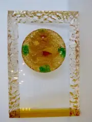 New in Velvet Presentation Box SOLID GLASS HAND BLOWN Rectangle BLOCK SCULPTURE