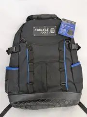 Carlyle Tools By Napa Tool Backpack Bag Hard Bottom Black Blue