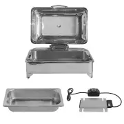 9.5QT Electric Chafing Dish Stainless Steel Buffet Servers Chafer Food Warmer