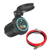 Dual Ports Car Fast Charger Socket USB W/Spring Cover For Mobile Phones Tablets (for: Kia)