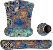 ToLuLu Keyboard Wrist Rest Mouse Pad Support, Gel Ergonomic Mouse Pads for Computer Laptop PC, Comfortable Durable Mousepad Keyboard Wrist Rests for Easy Typing Pain Relief, Blue Mandala