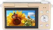 64MP 4K HD Digital Camera with 16X Zoom, Wide Angle Lens, 3 Inch Flip Screen, CMOS Sensor, Macro Capabilities for Photography (Gold)