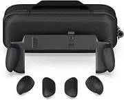Savage Raven by Skull & Co. NeoGrip Bundle for Nintendo Switch 2: An Ergonomic Grip Hard Shell Handheld Case with Replaceable Grips [to fit All Hands Sizes] [with Carrying Case]- Black