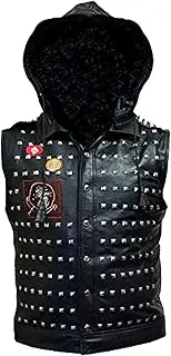 [LeatherJunction] Mens Watch Dog Legion Cosplay Formal Outerwear Genuine Leather Game Motorcycle Vest