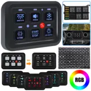 6 Gang Off-on LED Switch Panel RGB Control System Relay Car UTV ATV Boat Caravan (for: Jeep)