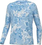 [HUK] Unisex Kid's Standard Pursuit Pattern Long Sleeve, Fishing Shirt, Fin