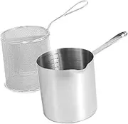 BRIGHTFUFU 1Set Household Stainless Steel Deep Frying Pot with Fry Basket Cookware for Efficient Cooking for Tempura and More