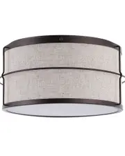JONATHAN Y Evan 14In 2-Light Rustic Farmhouse Iron LED Flush Mount