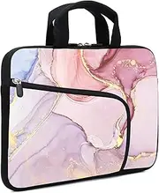 Apple MacBook Air Notebook Case - Ultrabook & Chromebook Sleeve - Neoprene Handle - Two Pockets - Fit Up to 12.2 inches - Pink Marble