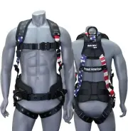 AFP Fall Protection Full-Body Safety Harness Premium American Flag Bad Boy L/XL