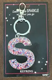 Ganz Sparkle Glitter Keyring Key Chain Letter Initial "S"