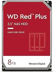 Western Digital 8TB WD Red Plus NAS Internal Hard Drive HDD - 5640 RPM, SATA 6 Gb/s, CMR, 128 MB Cache, 3.5" - WD80EFZZ