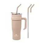 Capri - 40oz Tumbler with Straw and Handle - Triple Wall Vacuum Insulated Tum...