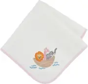 Mud Pie Children's Pink Noahs Ark Quilted Blanke