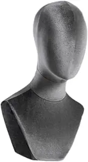 harayaa Bust Mannequin Head Hat Rack Cloth Head Table Training Head Wig Display Head for Hair Styling Home Commercial Use Wig Making, Grey