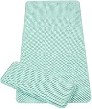 Clevamama Clevamama Full Length Bath Mat with Kneeling Cushion (Aqua), 662 Grams, Blue (7403)