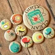 60s fridge atomic eames era rockabilly furniture dishwasher clean dirty magnet