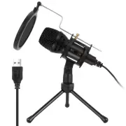 1Set Desktop Computer Microphone with Stand for Game Computer Laptop PC