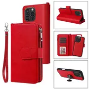 Multi-functional Series-4 for iPhone 16 Pro Max Case Detachable Zipper Flip Wallet Phone Cover