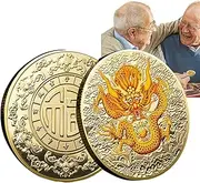Year of The Dragon Coin,Commemorative Collectible Lucky Coin | Chinese Coin, Double-Sided Coin Collection, Commemorative Badge,
