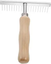 KITANDOVE Horse Dematting Comb with Ergonomic Wooden Handle Grooming Tool Dogs Cows Donkeys Durable Construction for Removing Tangles and Loose Hair
