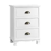 Vintage Bedside Table Chest Storage Cabinet Nightstand White
