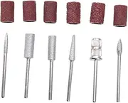 BATHVEVE 2Sets Stainless Steel Nail Drill Bits Kit Manicure Tools for Professional Use Suitable for Nail Machines for Shaping Polishing and Reshaping Nails
