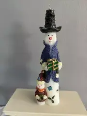 Vintage 9” Tall Snowmen Candle