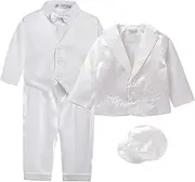 [Booulfi] Baby Boy's Christening Baptism Outfits Tuxedo Suits Formal Suits Wedding Outfit