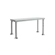 Modular Systems 304 Grade Stainless Steel Single Tier Workbench Flat Feet Overshelf - 300mm Depth