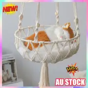 30cm Pet Sleeping Bed Cat Hammock Boho Style Macrame Kitty Hanging Swing Bed BP