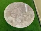 Round Rose Quartz Stone Coffee Table Crystal Healing Stone Kitchen Slab Decors