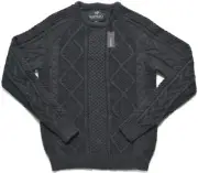Buffalo By David Bitton Mens $99 Charcoal Gray Acrylic Cable Knit Sweater XL