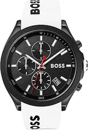[Hugo Boss] Velocity White Silicone Black Dial Men's Watch